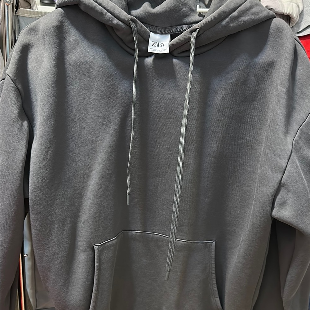 Zara Gray Sweatshirt Classic Pullover Hoodie